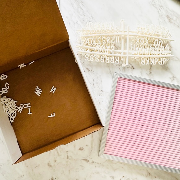 Pink Square Felt Letter Board by Threepotatofour - Picture 2 of 9